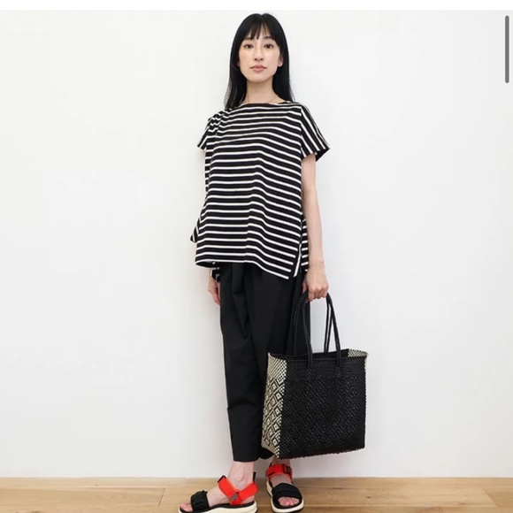 Cogthebigsmoke Dris Stripe Pullover Top Black White M - Picture 1 of 12